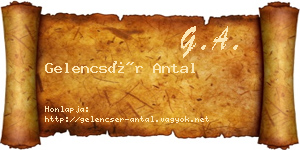 Gelencsér Antal névjegykártya