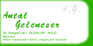 antal gelencser business card